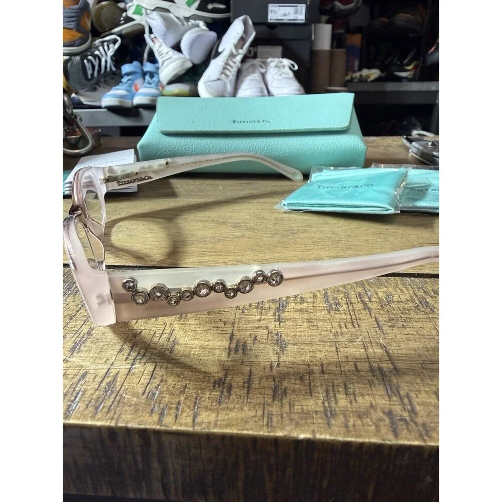 Tiffany & Co TF 2012-B Eyeglasses FRAMES 8001 Pink White Rhinestone 49-16-130
